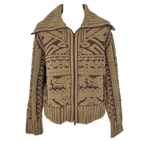 Ivko tan and plum cardigan